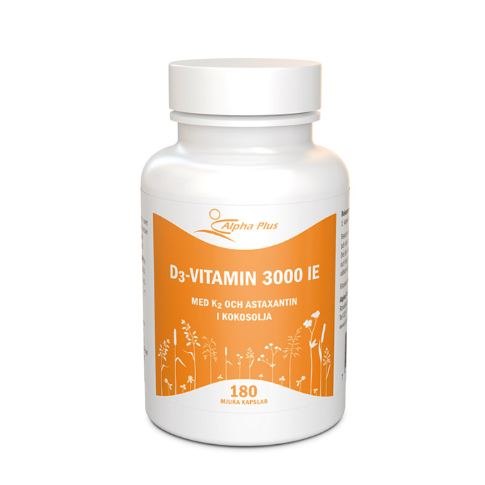 Alpha Plus D3 vitamin 3000 IE + K2 180st Netoteket